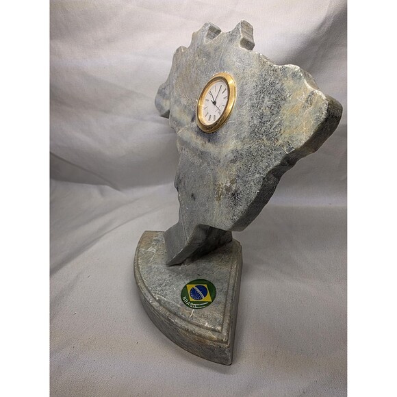 Rare Collectible Vintage Antique Quartz Stone Brazil Clock Home Decor Unique - Picture 3 of 7